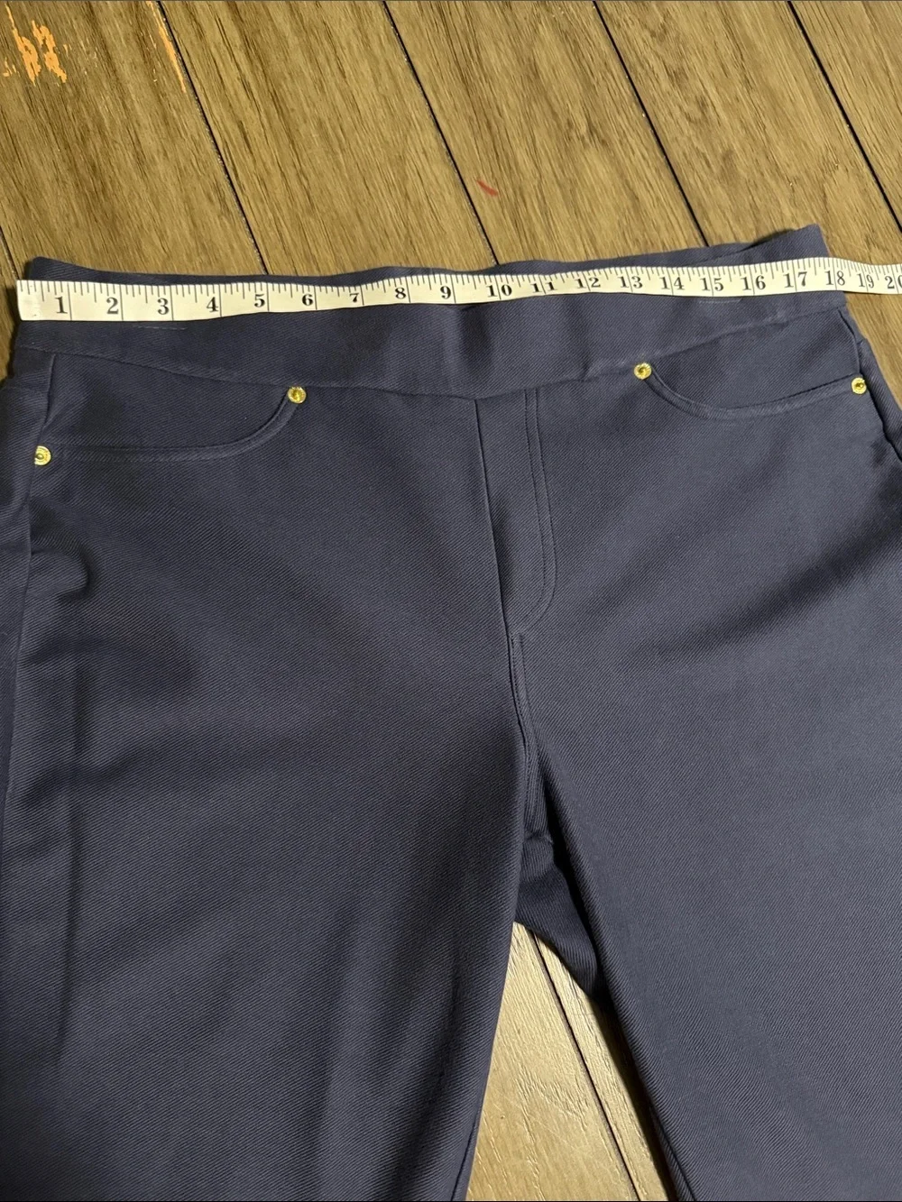 Michael Kors Navy Blue Stretch Cotton Blend Ponte Ankle Pants size XL